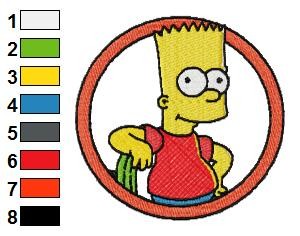 Logo Simpsons Bart Embroidery Design